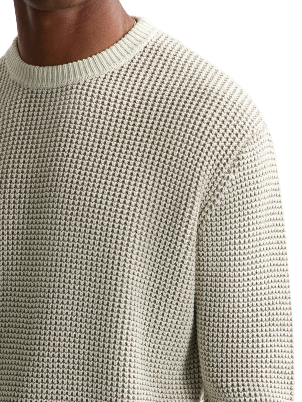 Banana Republic Oatmeal Beige Waffle Knit Crewneck Sweater Men's Size M